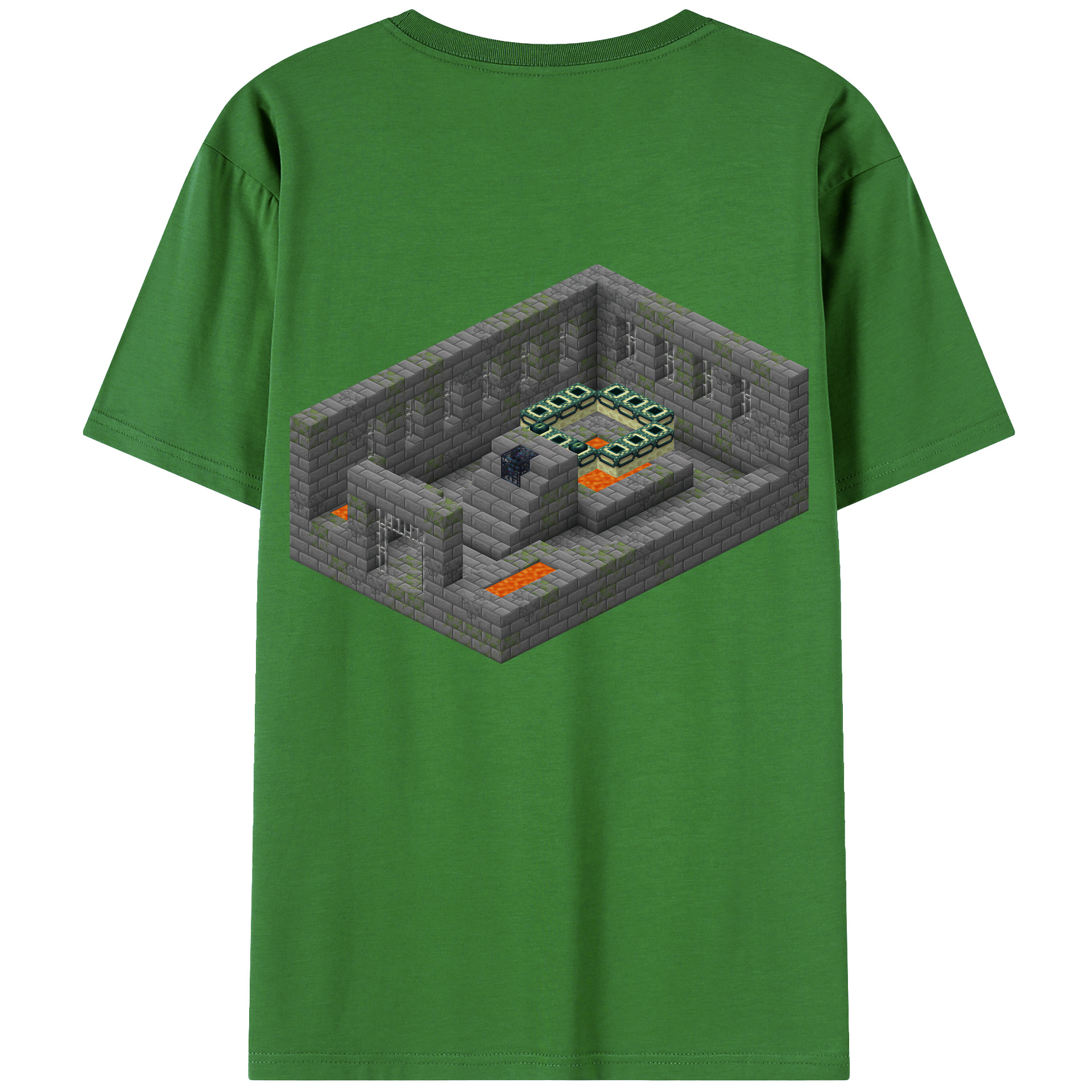（画像用） マインクラフト ブロックの世界 Minecraft MC Block world レディース半袖Tシャツ(バックプリント)